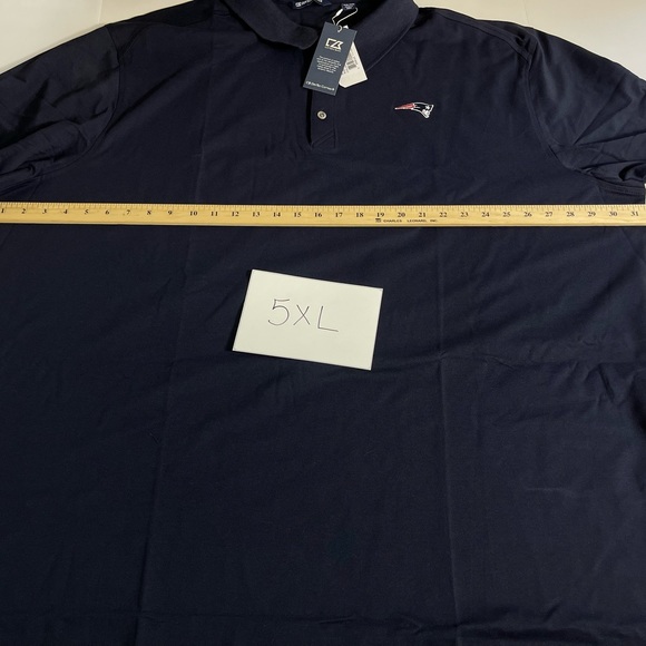 New England Patriots Cutter & Buck Big & Tall Long Sleeve Polo Navy New - Picture 8 of 9